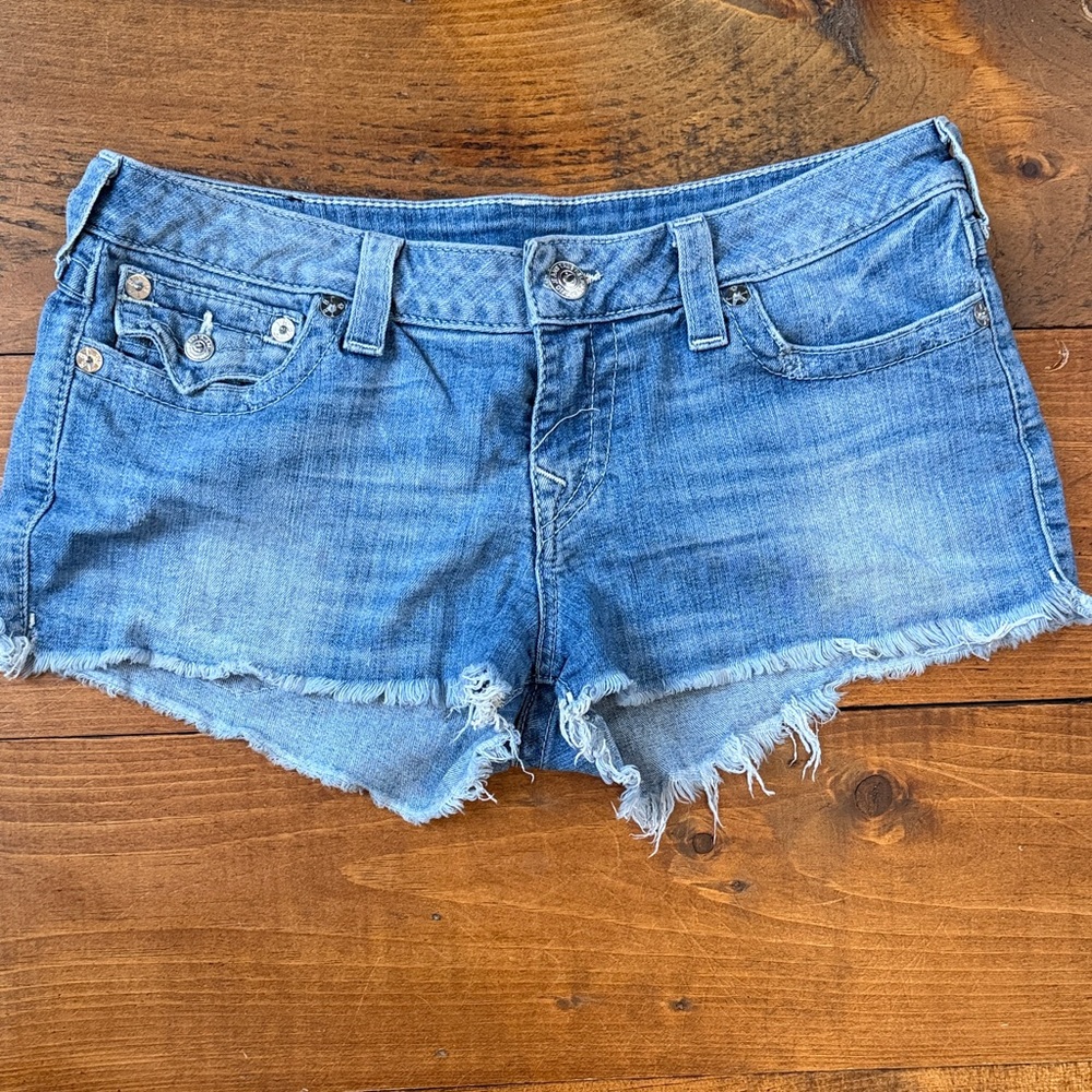 True Religion Light Blue Jean Shorts